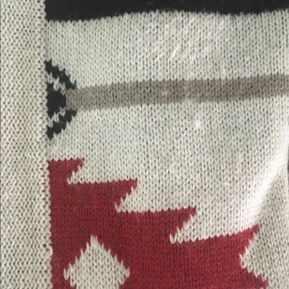 5/48 Open Knit Cardigan Aztec Pattern Sweater XS - Picture 6 of 7
